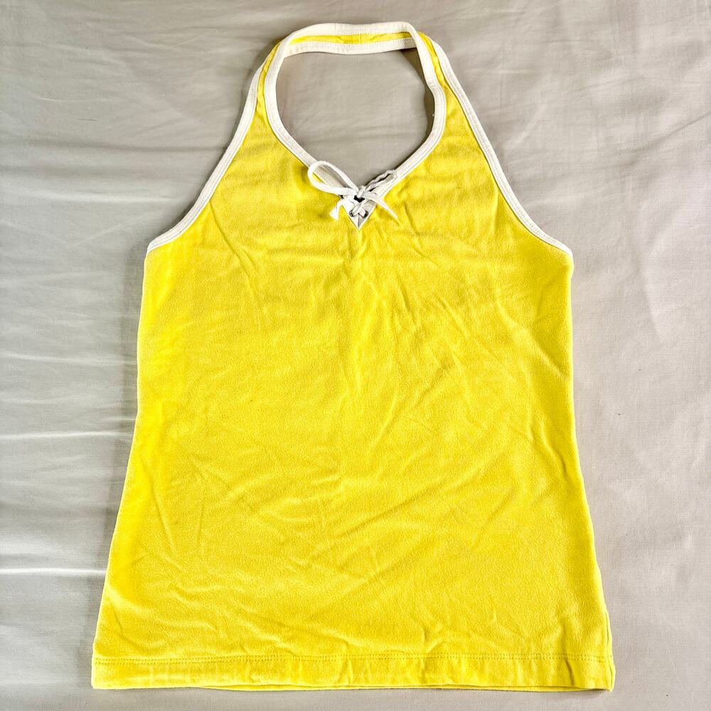 Y2K Yellow Halter Neck Tank Top XS